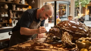 « Je ne viens pas travailler, c’est un jeu » : quand des sculpteurs subliment le chocolat
